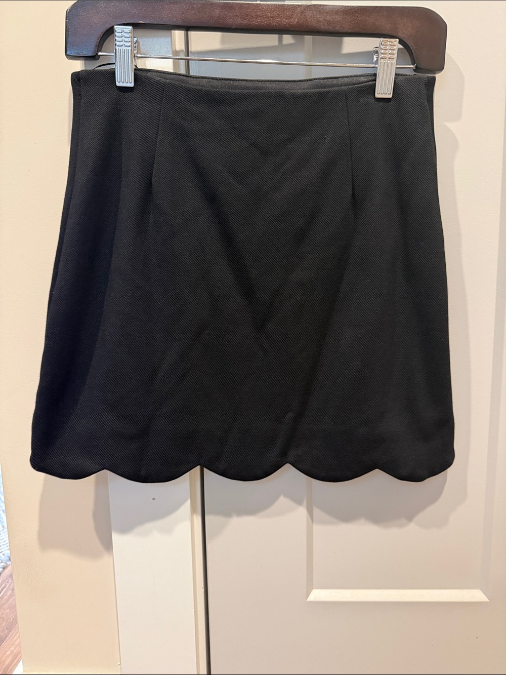 Topshop Black Scalloped Hem Mini Skirt